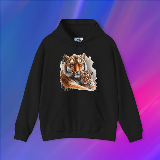 Tiger Mom and Baby Unisex Hoodie - XanderWitch Creative