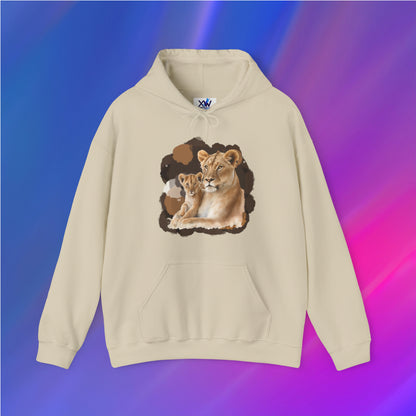 Lion Mom and Baby Unisex Hoodie - XanderWitch Creative