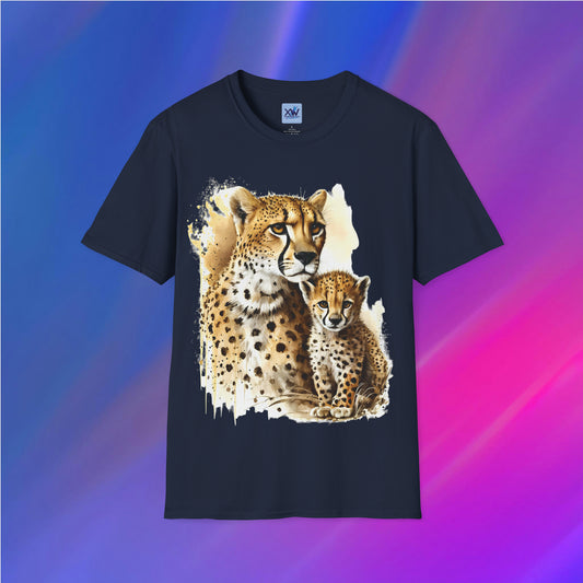 Cheetah Mom and Baby Unisex T-Shirt - XanderWitch Creative