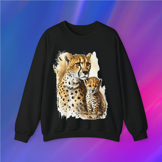 Cheetah Mom and Baby Unisex Sweatshirt - XanderWitch Creative