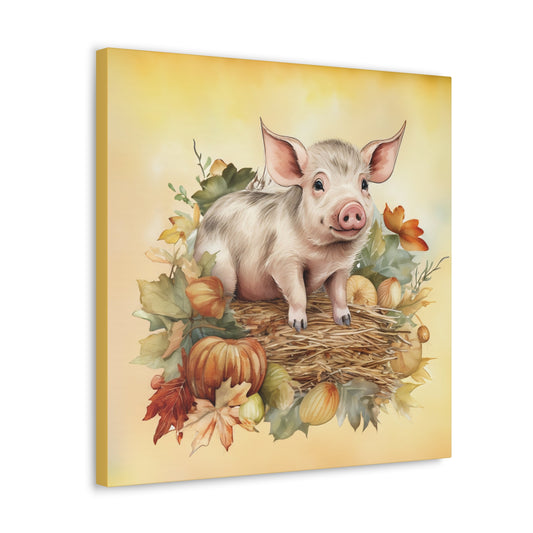 Pig in the Hay Canvas Gallery Wrap - XanderWitch Creative
