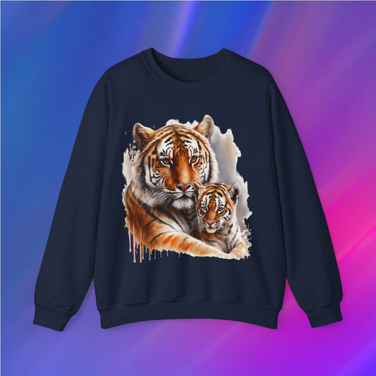 Tiger Mom and Baby Unisex Sweatshirt - XanderWitch Creative