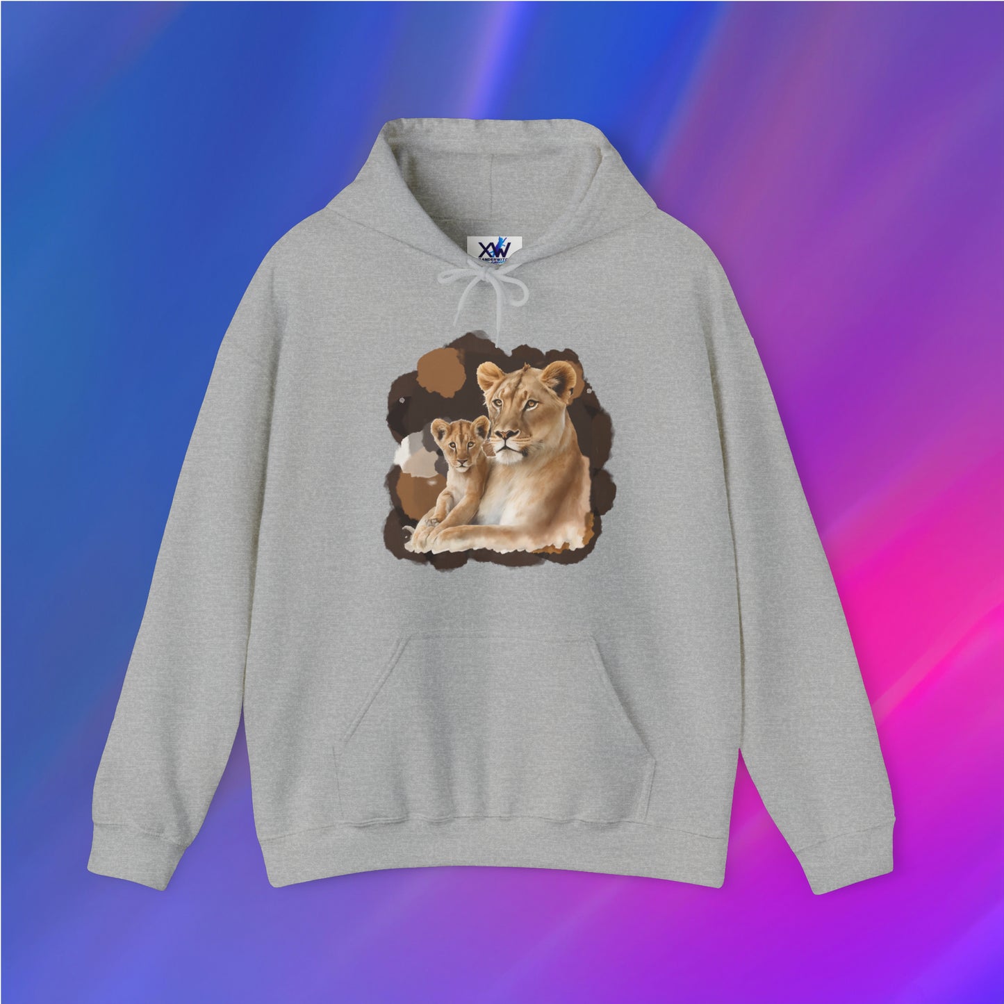 Lion Mom and Baby Unisex Hoodie - XanderWitch Creative