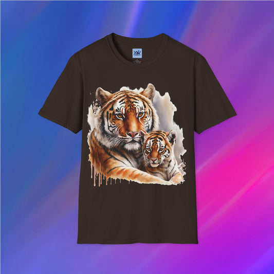 Tiger Mom and Baby Unisex T-Shirt - XanderWitch Creative