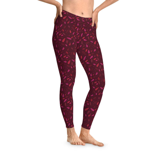 Red Petals Stretchy Leggings - XanderWitch Creative