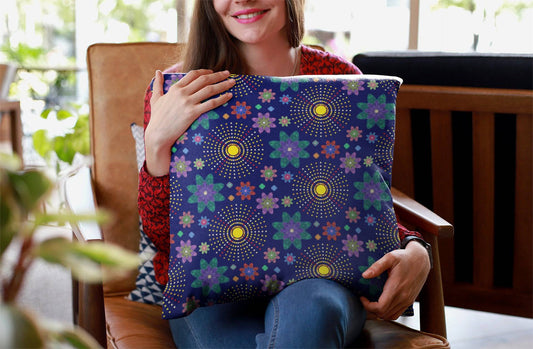 Dotted Floral Square Pillow - XanderWitch Creative
