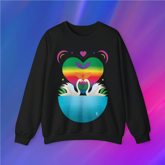 Rainbow Love Swans Sweatshirt - XanderWitch Creative