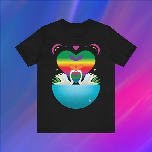Rainbow Love Swans T-Shirt - XanderWitch Creative